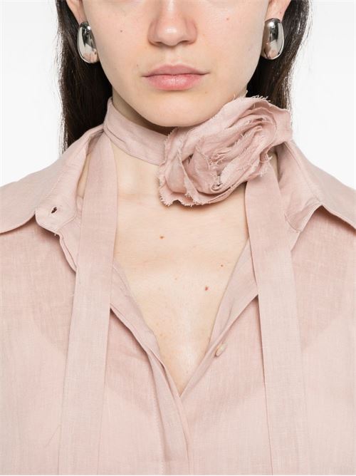 Blusa donna Marella Sport rosa in lino con fiocco MARELLA Sport | EDITORE007